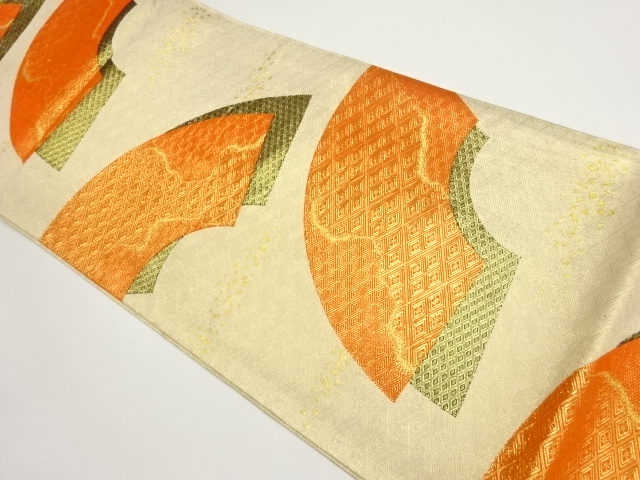 JAPANESE FUKURO OBI / SAGANISHIKI / WOVEN FOLDING FAN PATTERN